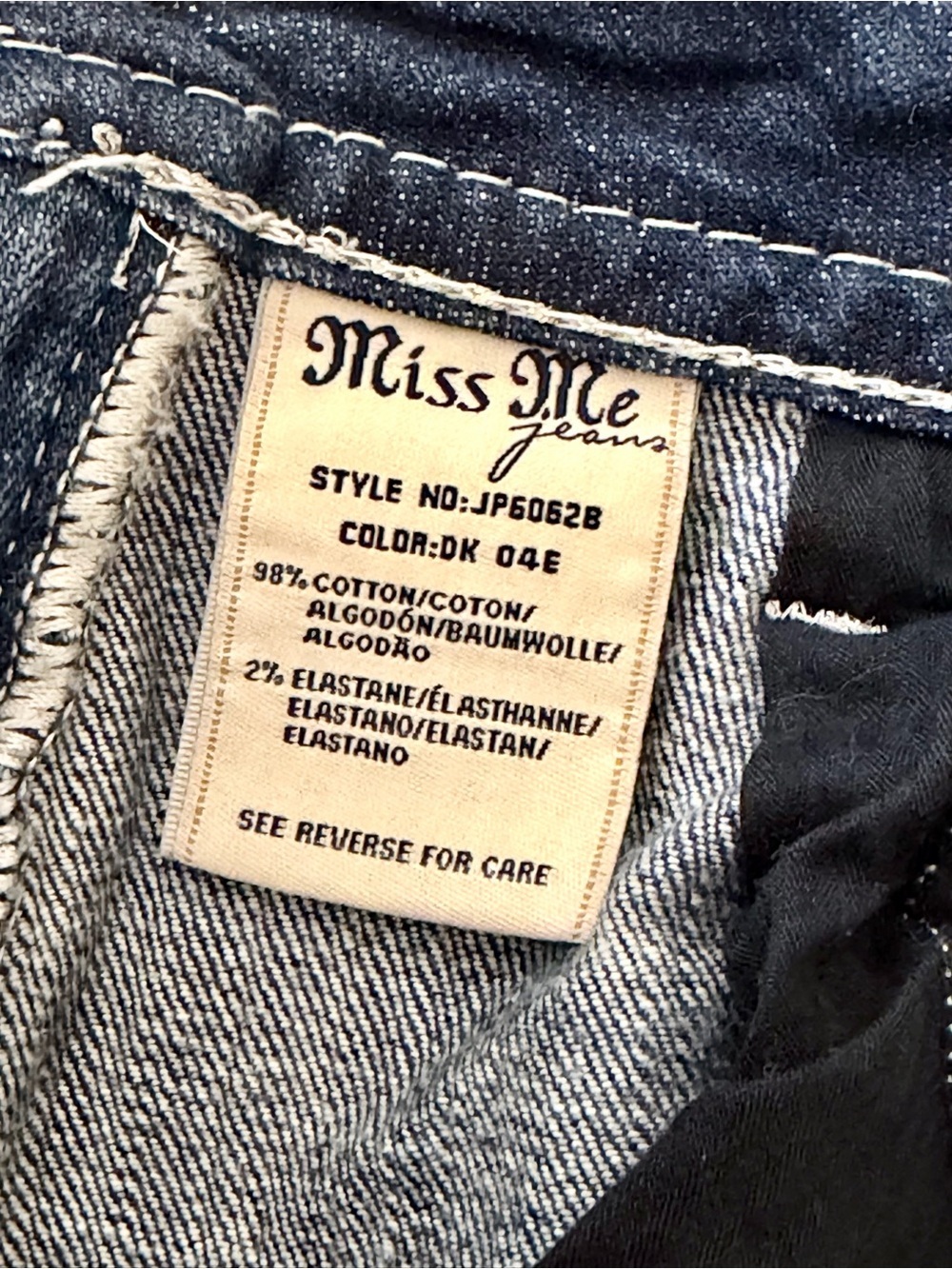 Miss Me Bootcut Jeans Women’s 27 Signature Peace Sign Embellished Pocket JP6062B - Picture 7 of 10